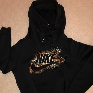 Nike black and gold metallic sweatshirt